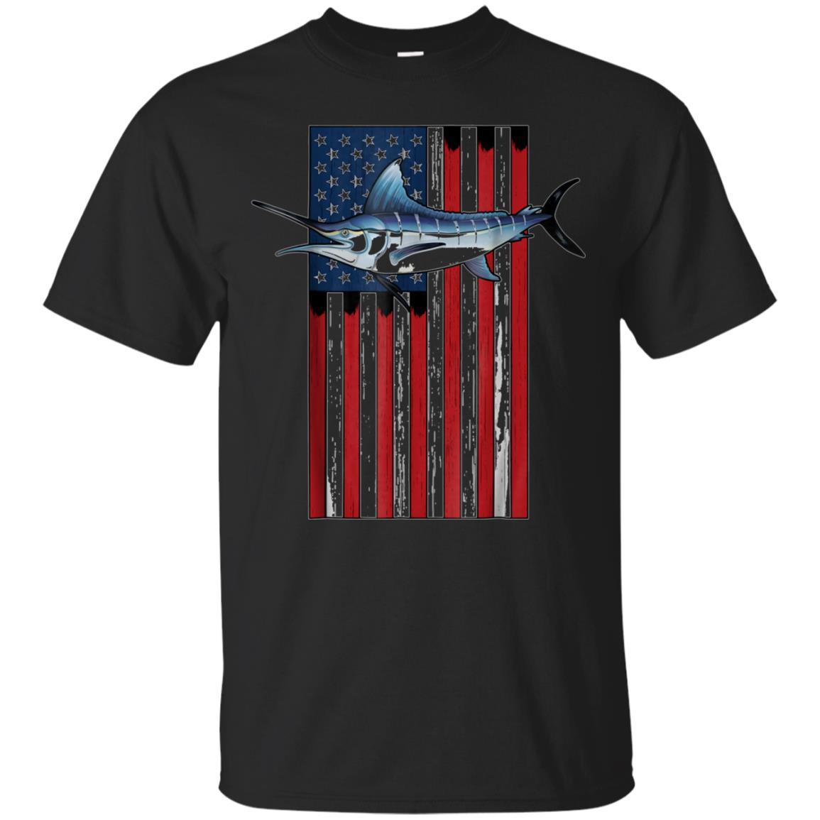 Marlin Swordfish Usa Flag Shirt Gift For Fishing Fisher