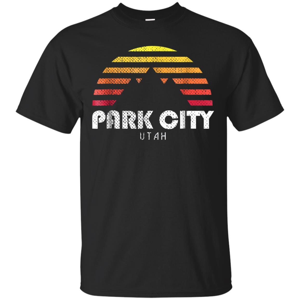 Park City Utah Retro Vintage Style Mountains Sunset T Shirt