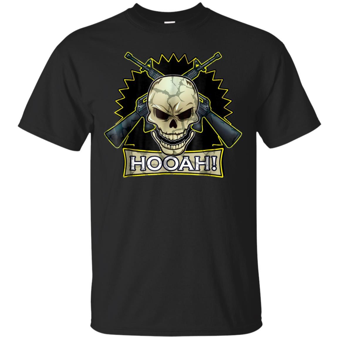 Army Veteran Military Skull Hooah T-shirt