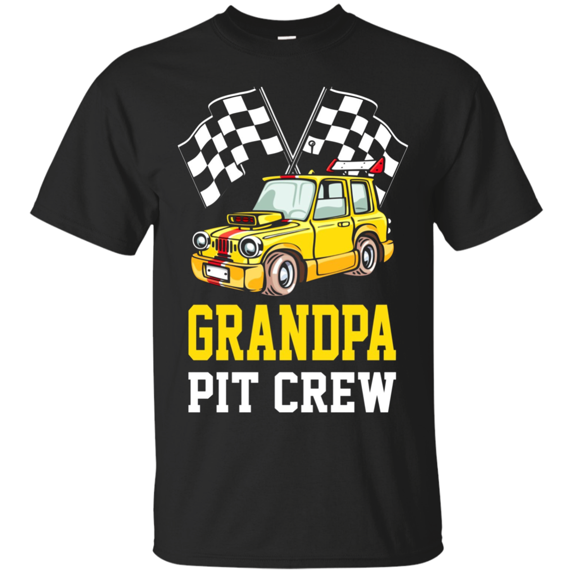 Pit Crew Grandpa Back Print T-shirt Race Car