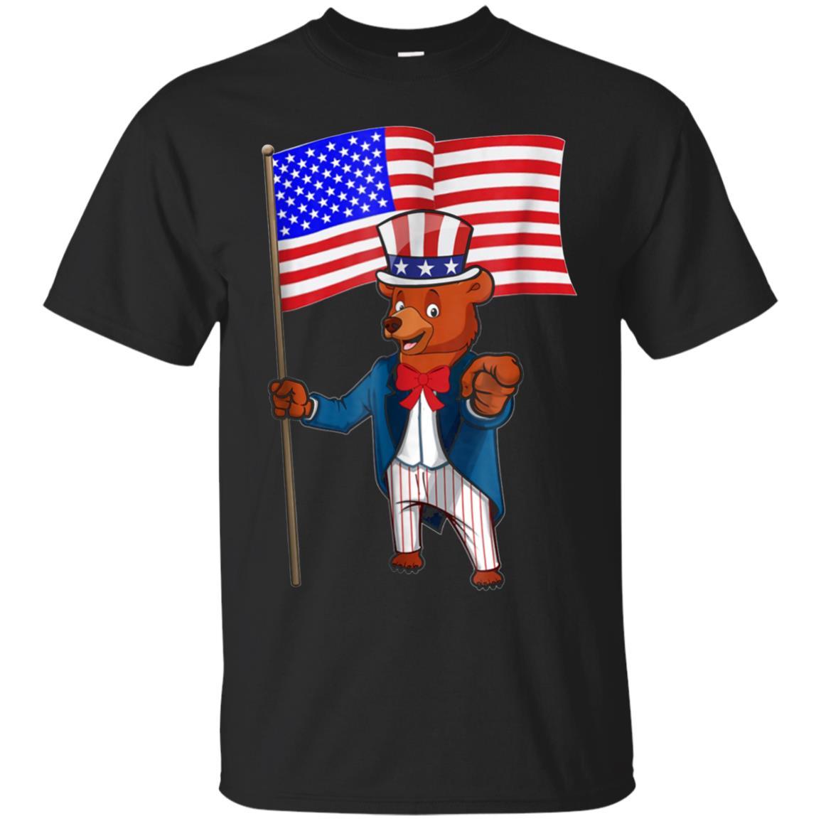 Uncle Bear Holding Flag 4th Of July Shirt American Flag