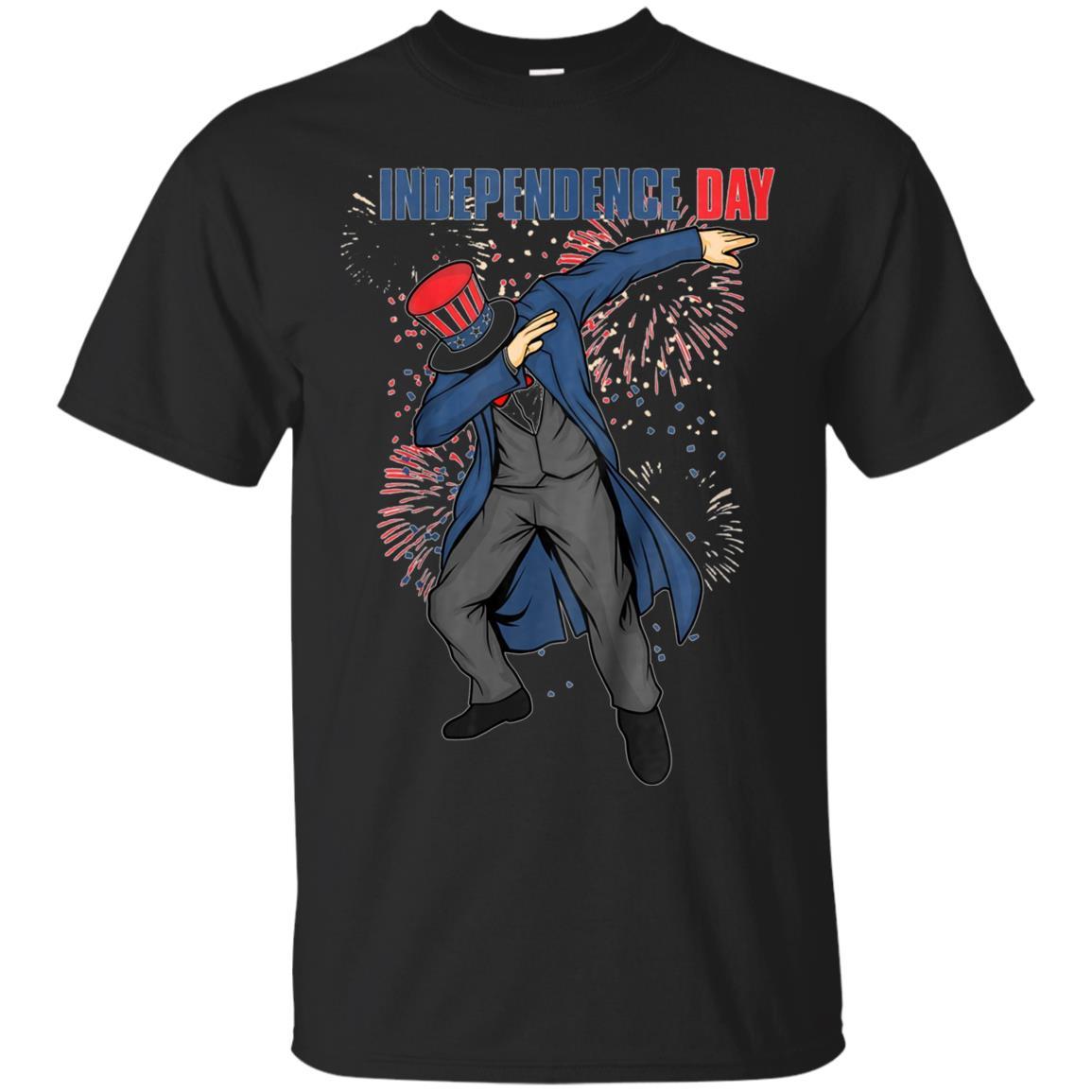 Funny 4th Of July Dabbing T-shirt Patriotic Uncle Sam Usa