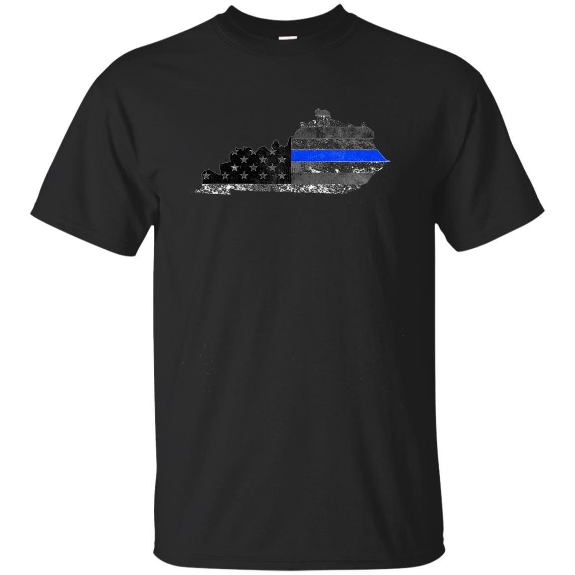 Police Thin Blue Line Kentucky Usa Map T Shirt