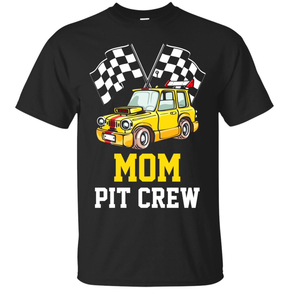 Pit Crew Mom Back Print T-shirt Race Car