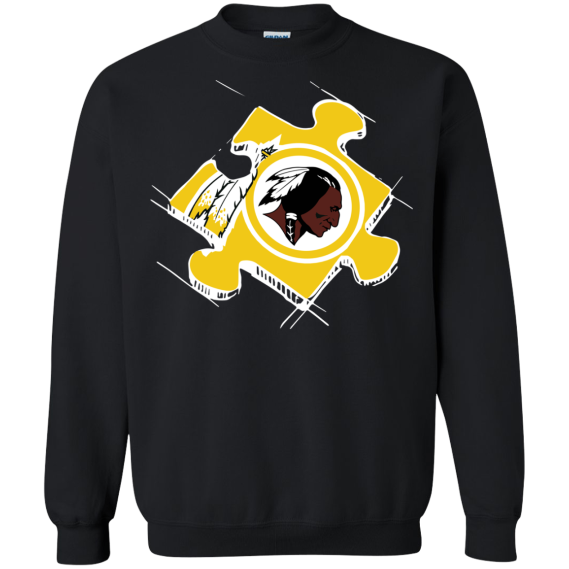 Washington Redskins Autism Puzzle G180 Crewneck Pullover 8 Oz. Shirts