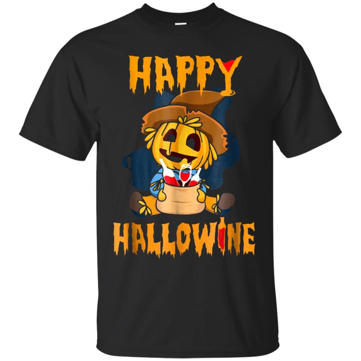 Happy Hallowine Halloween Shirt Funny Wine Pumpkin Shirt