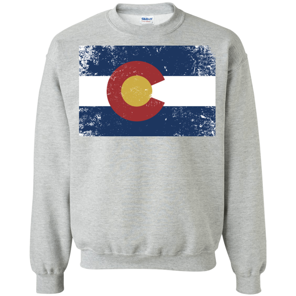 Colorado State Flag Shirt G180 Crewneck Pullover 8 Oz.