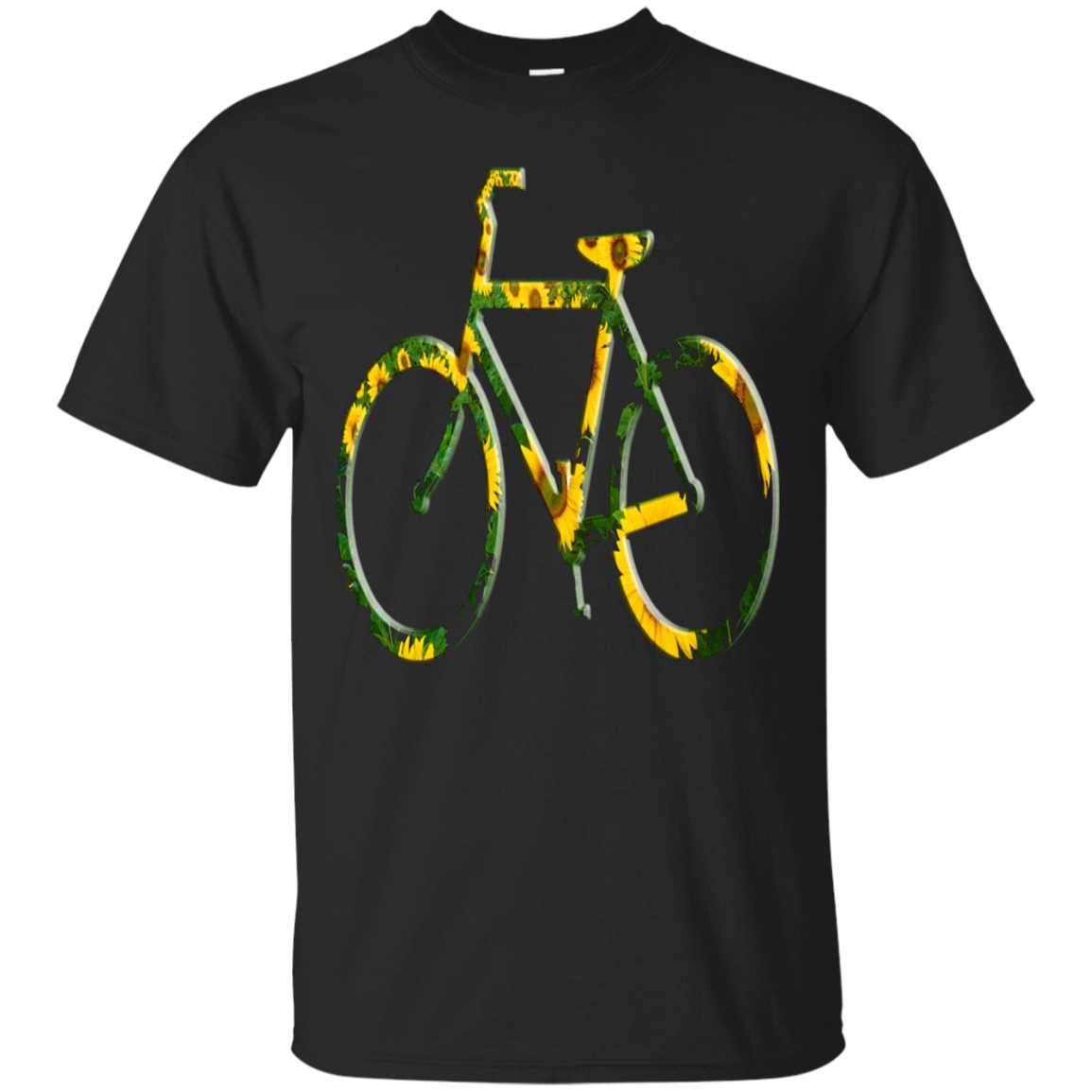 Bike With A Decor Sunflower Print T-shirt