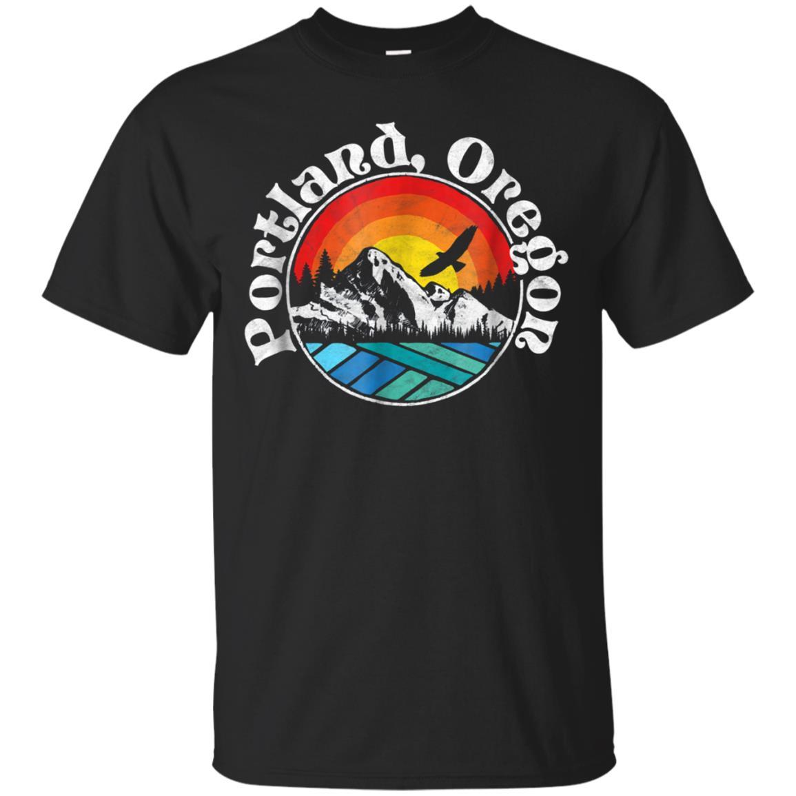 Portland Oregon Vintage Mountain Outdoor Hiking T Shirt