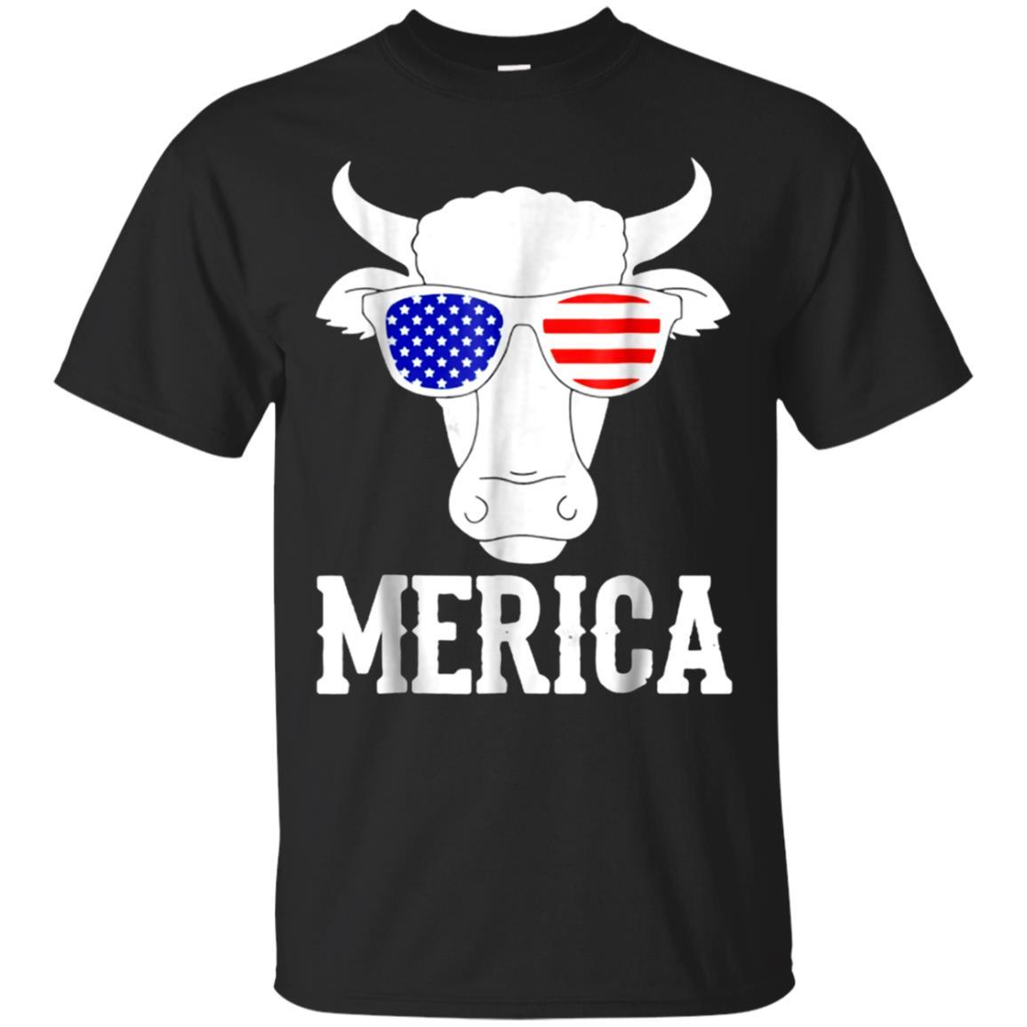 Merica Memorial Day Cow T Shirt