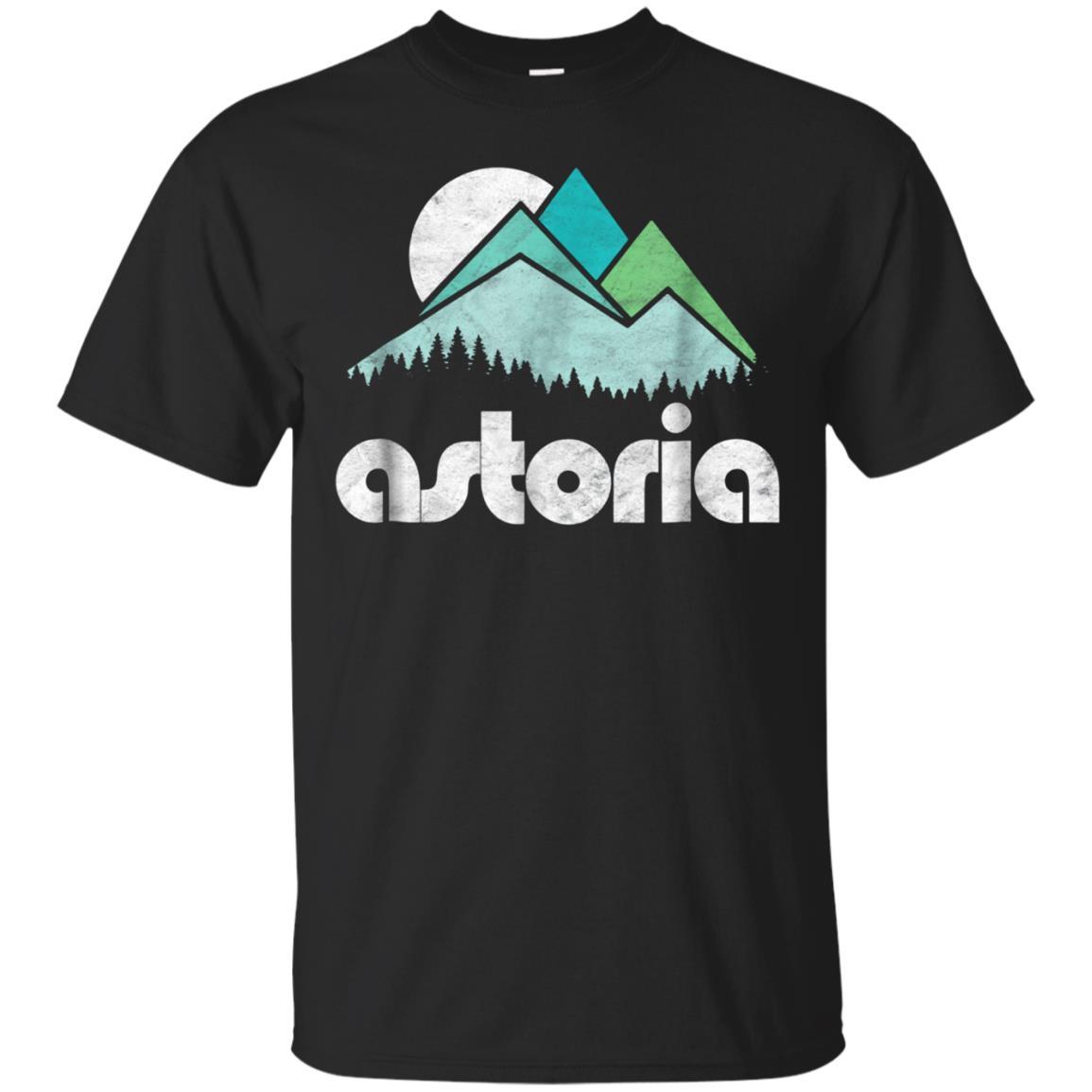 Astoria Oregon Vintage Minimalist Mountains Graphic T Shirt