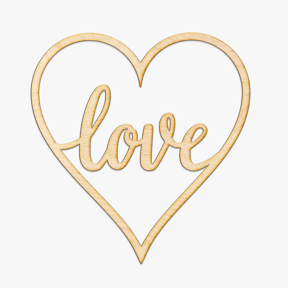 Love Heart Shape Wood Sign Woodums