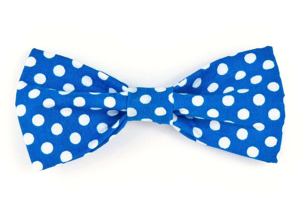 Royal Blue/White Dot Dog Bow Tie - 921 – Trish Hampton