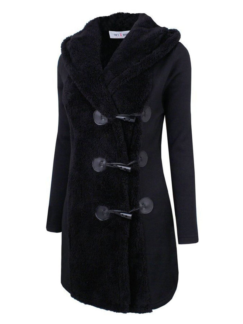 black hooded teddy bear coat