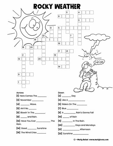 Rock and Roll Weather Crossword Puzzle