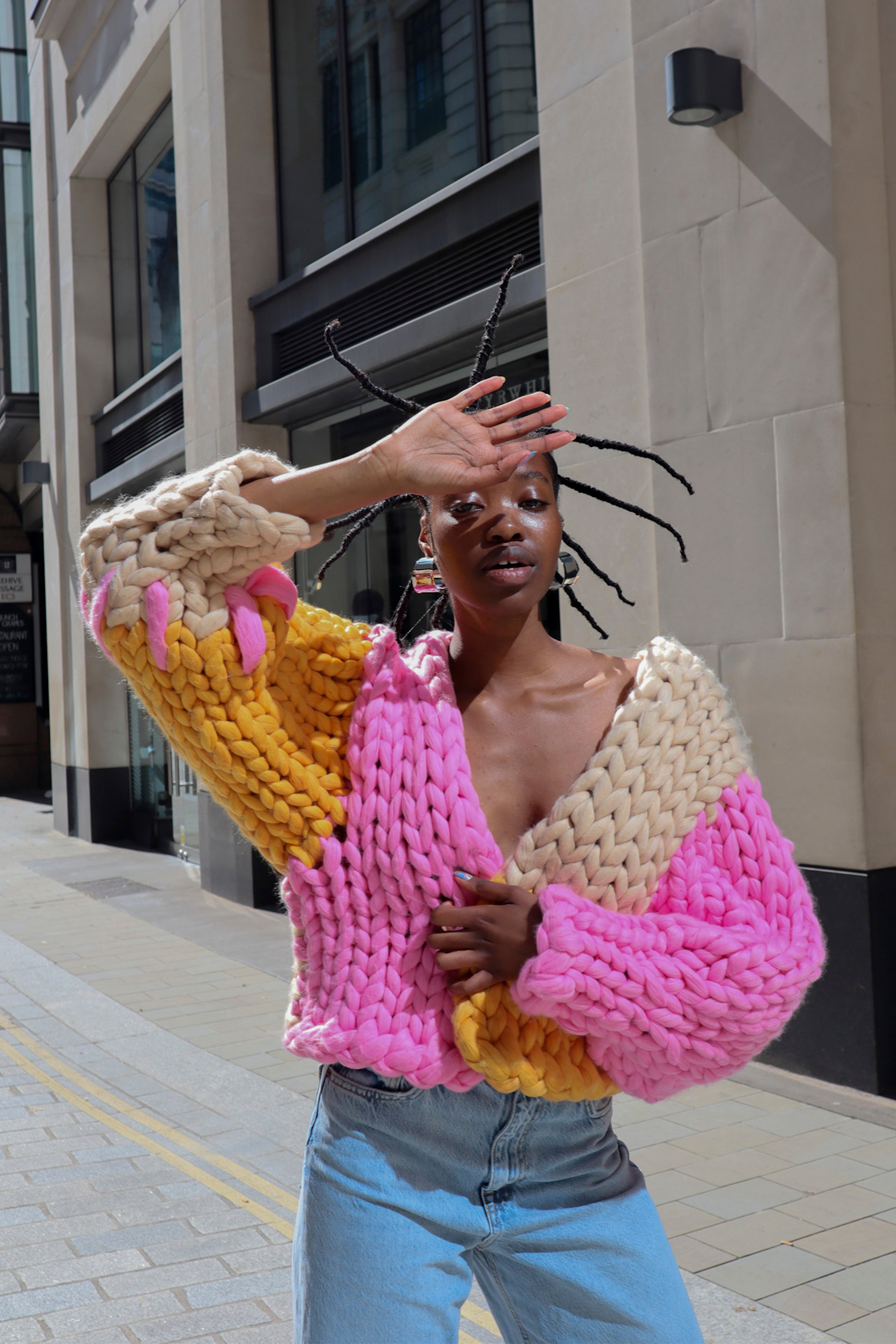 The Colourful Colossal Knit Jacket | Hope Macaulay