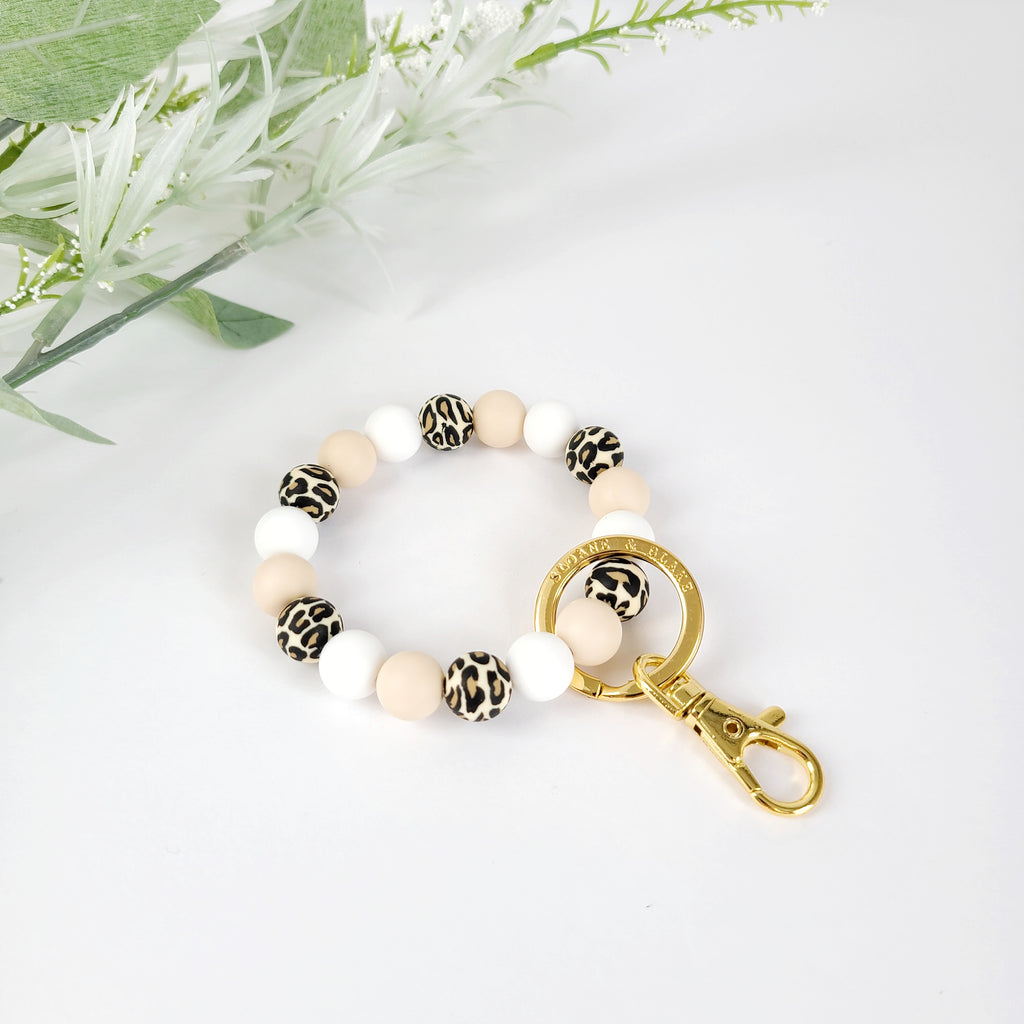 Silicone Gold Leo Key Ring Bracelet - Knitted Belle Boutique