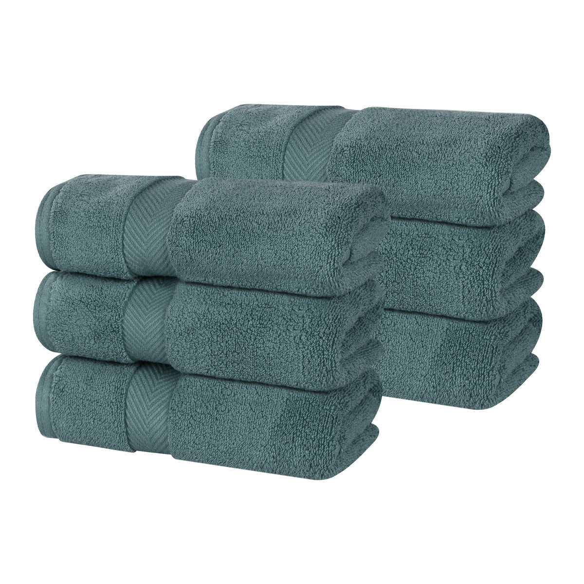 Superior Atlas Combed Cotton Absorbent Solid Hand Towels Set of 6