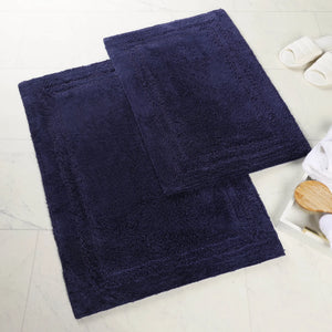 Cotton Solid Non-Skid Washable 2 Piece Bathroom Rug Set - Superior Brand - Bath Rug Set 2 Piece