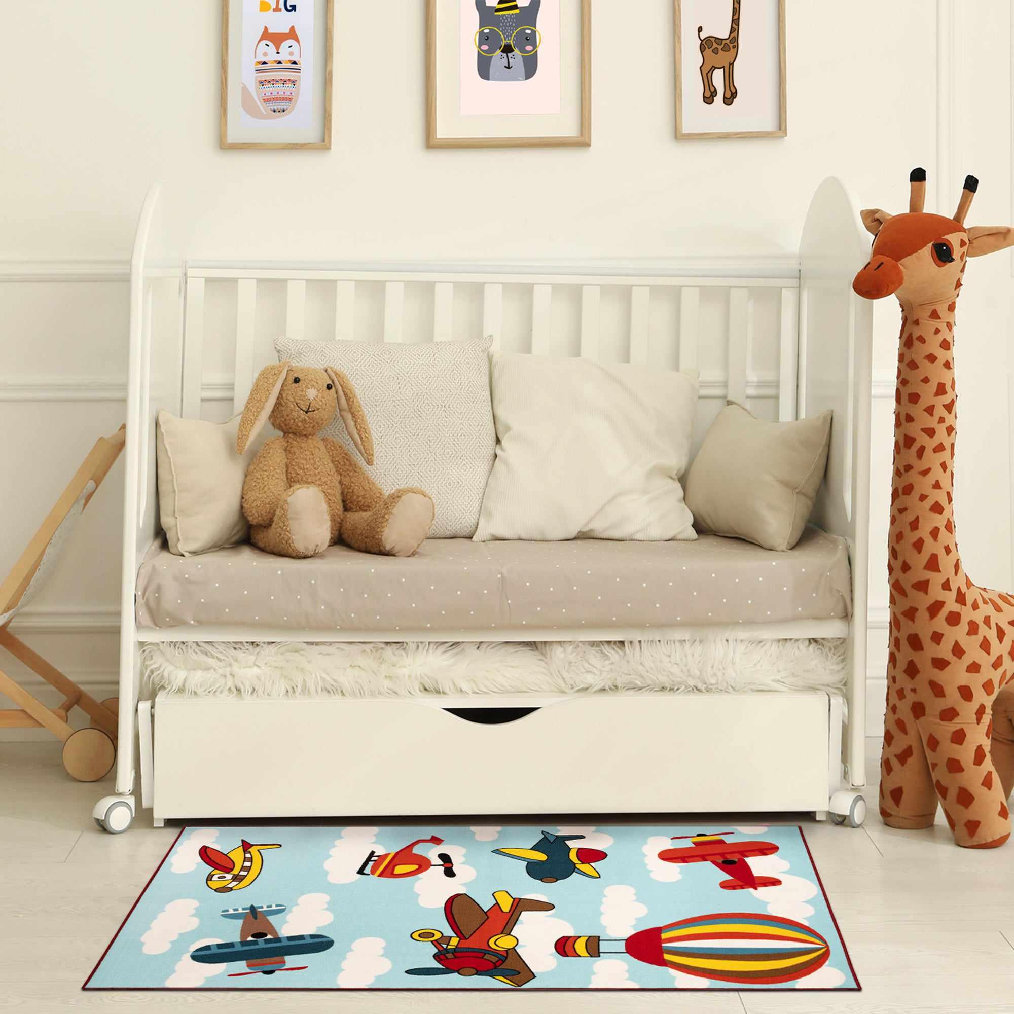 Lil Flyer Non-Slip Kids' Indoor Washable Area Rug-Rugs by Superior-Home City Inc