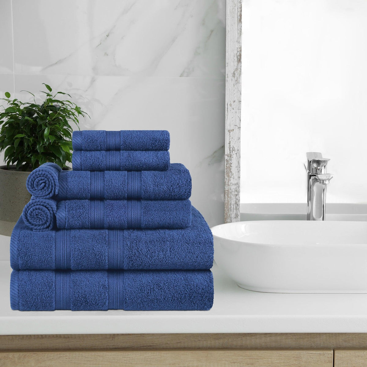 Estella 6-Piece Sonoma Blue 0 Twist Cotton Bath Towel Set 5321T7B497 - The  Home Depot