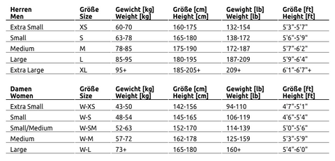 size chart