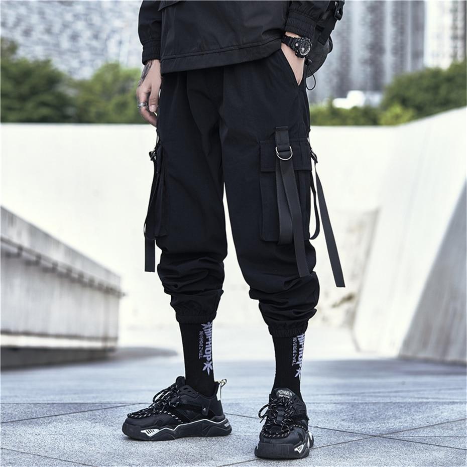 Multi Pocket Straps Cargo Pants - Men's Techwear Clothing | HA3XUN