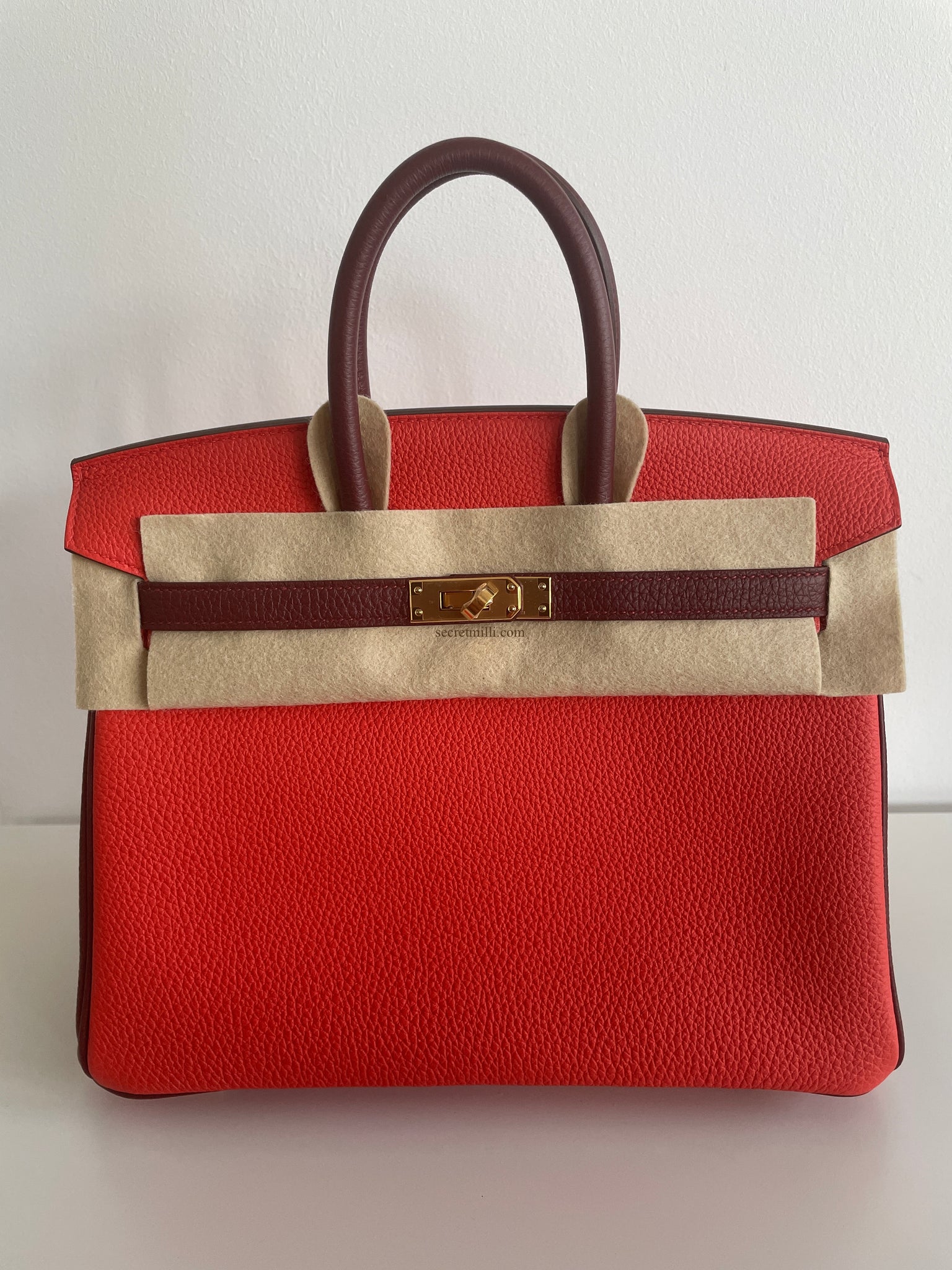 Hermes Birkin 25 Capucine Togo Palladium Hardware #X - Vendome Monte Carlo