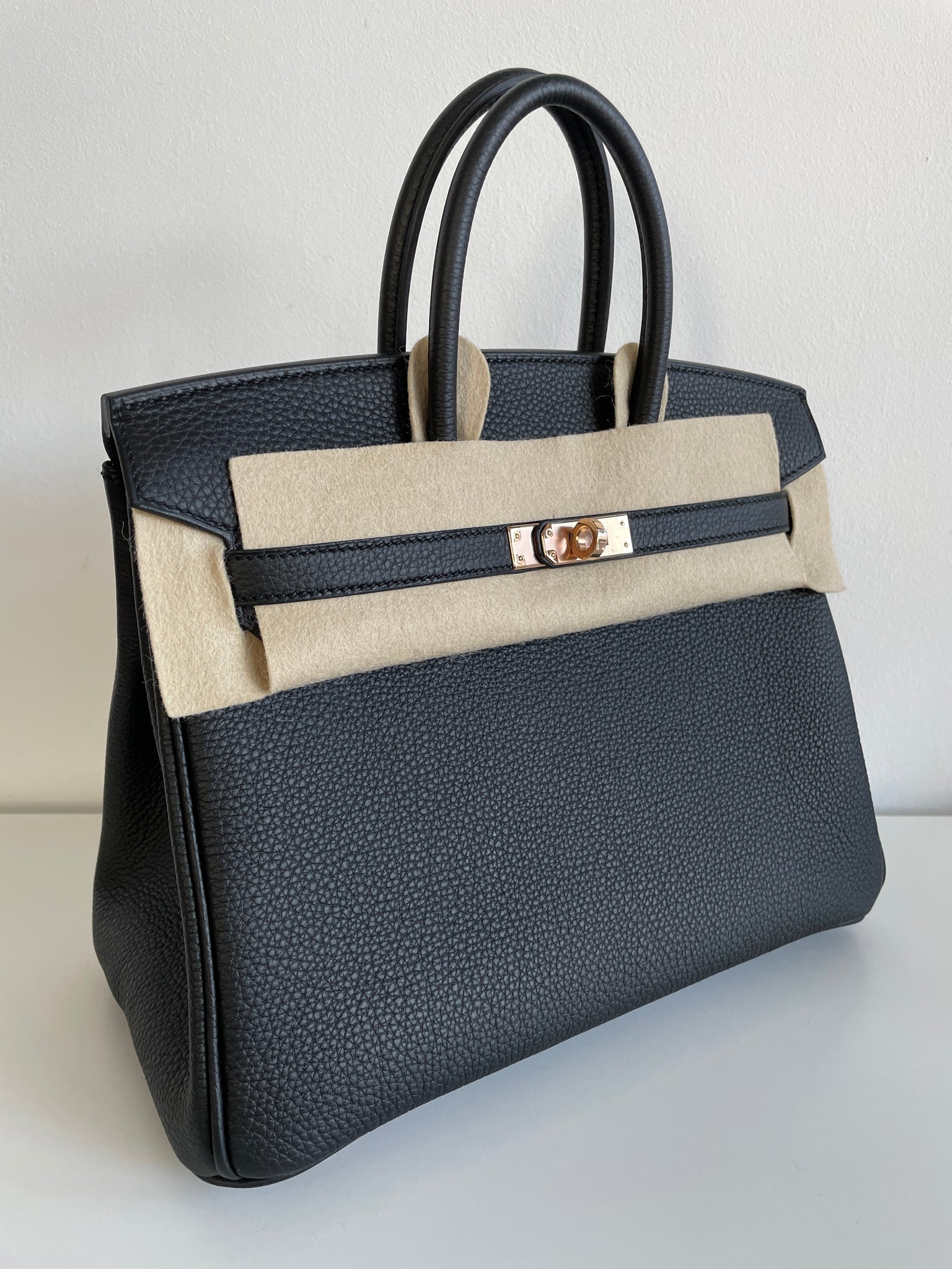 hermes birkin 25 black rose gold