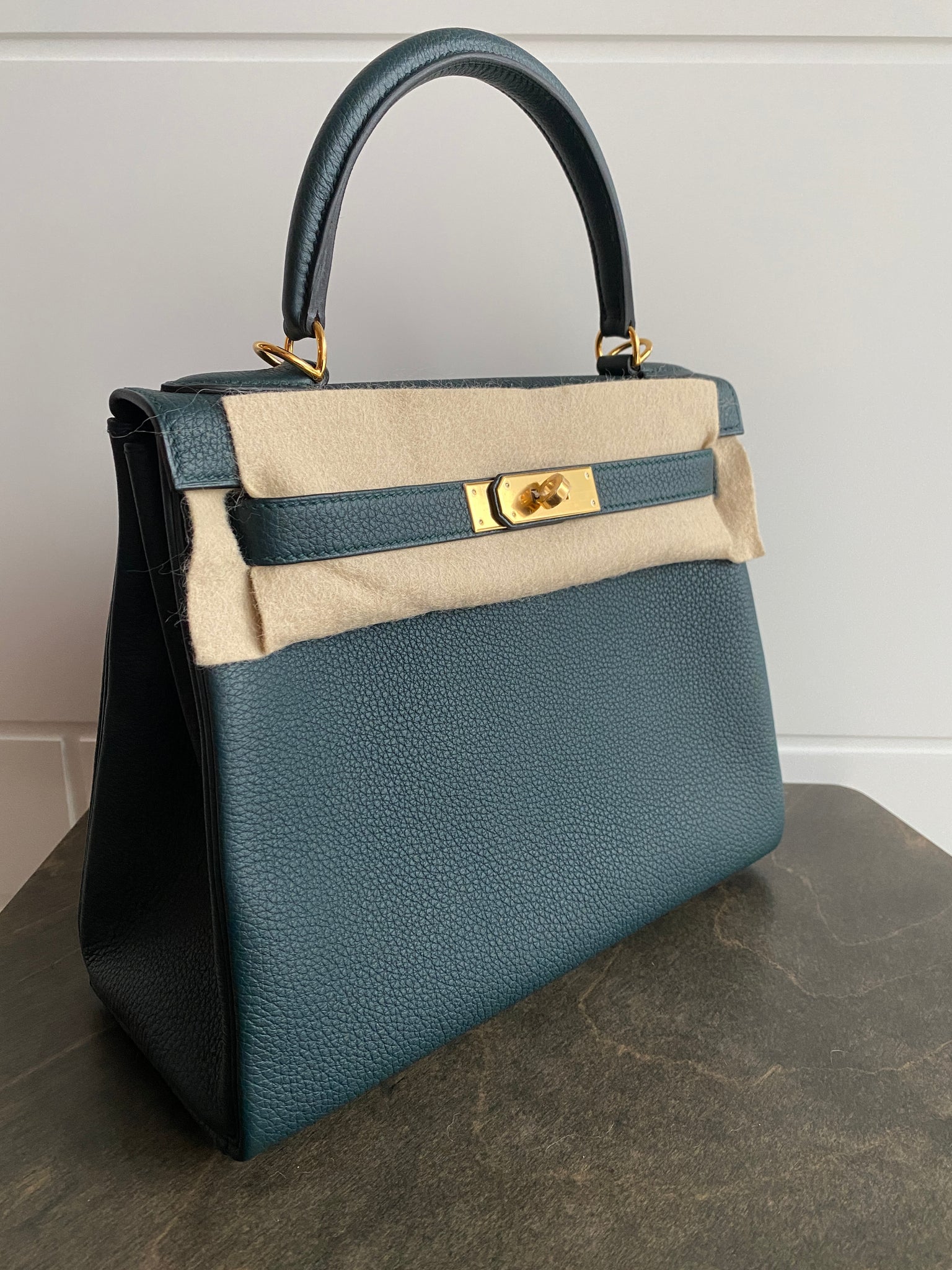 Hermes Kelly 28 Vert Cypress Togo With 