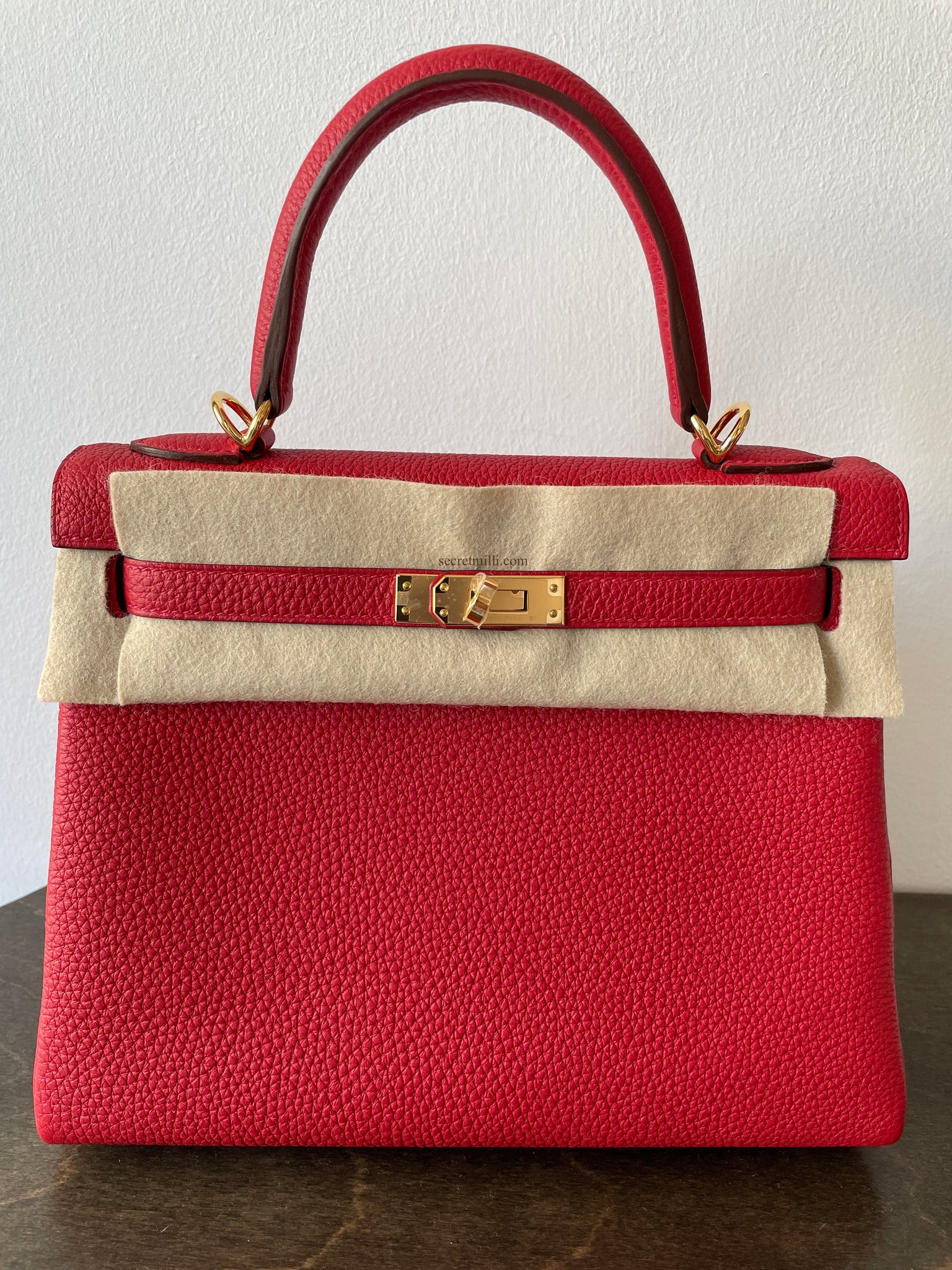 Hermes Kelly 25 Sellier Rouge de Coeur Epsom Gold Hardware #D - Vendome  Monte Carlo