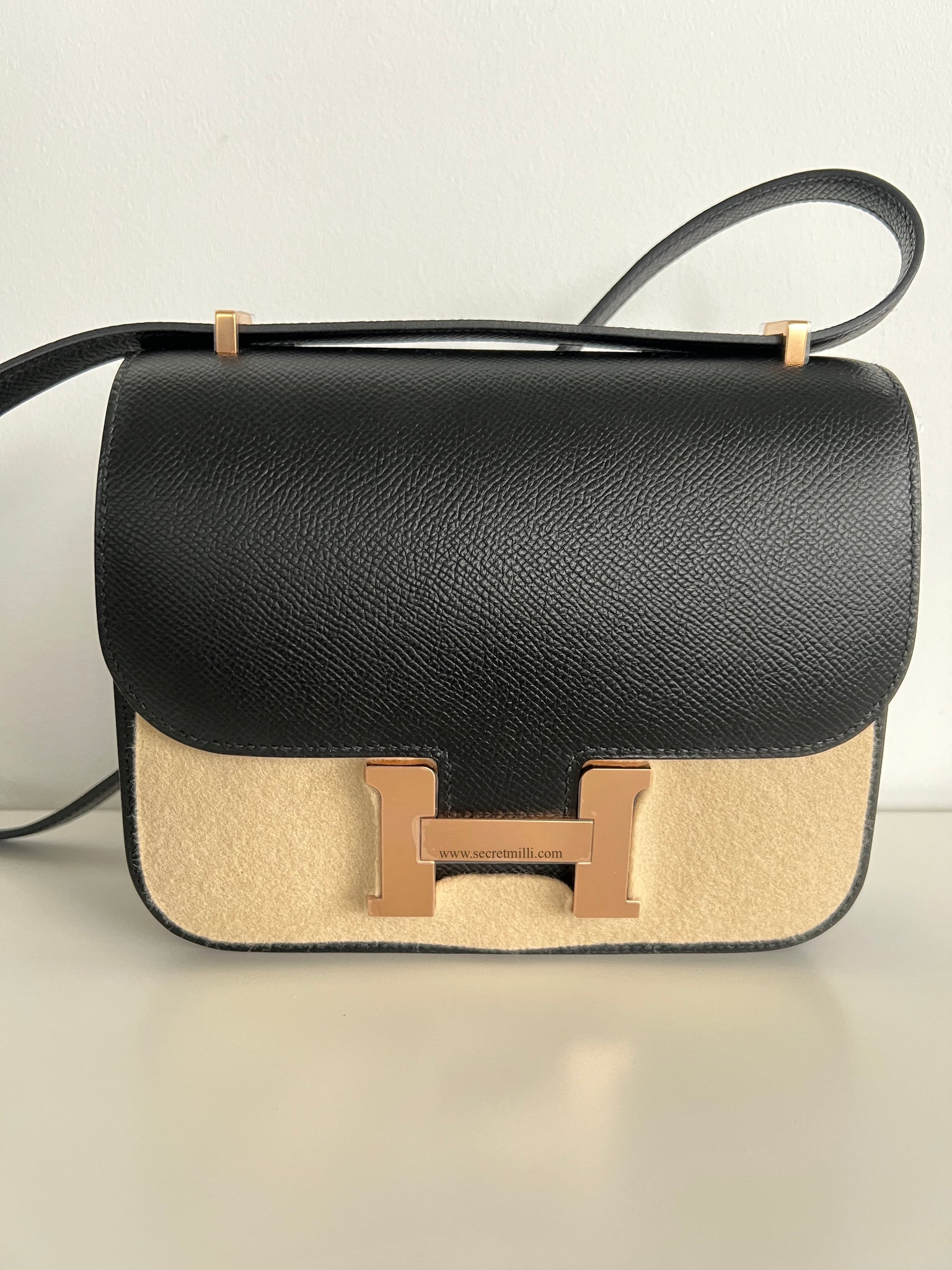 hermes constance black rose gold