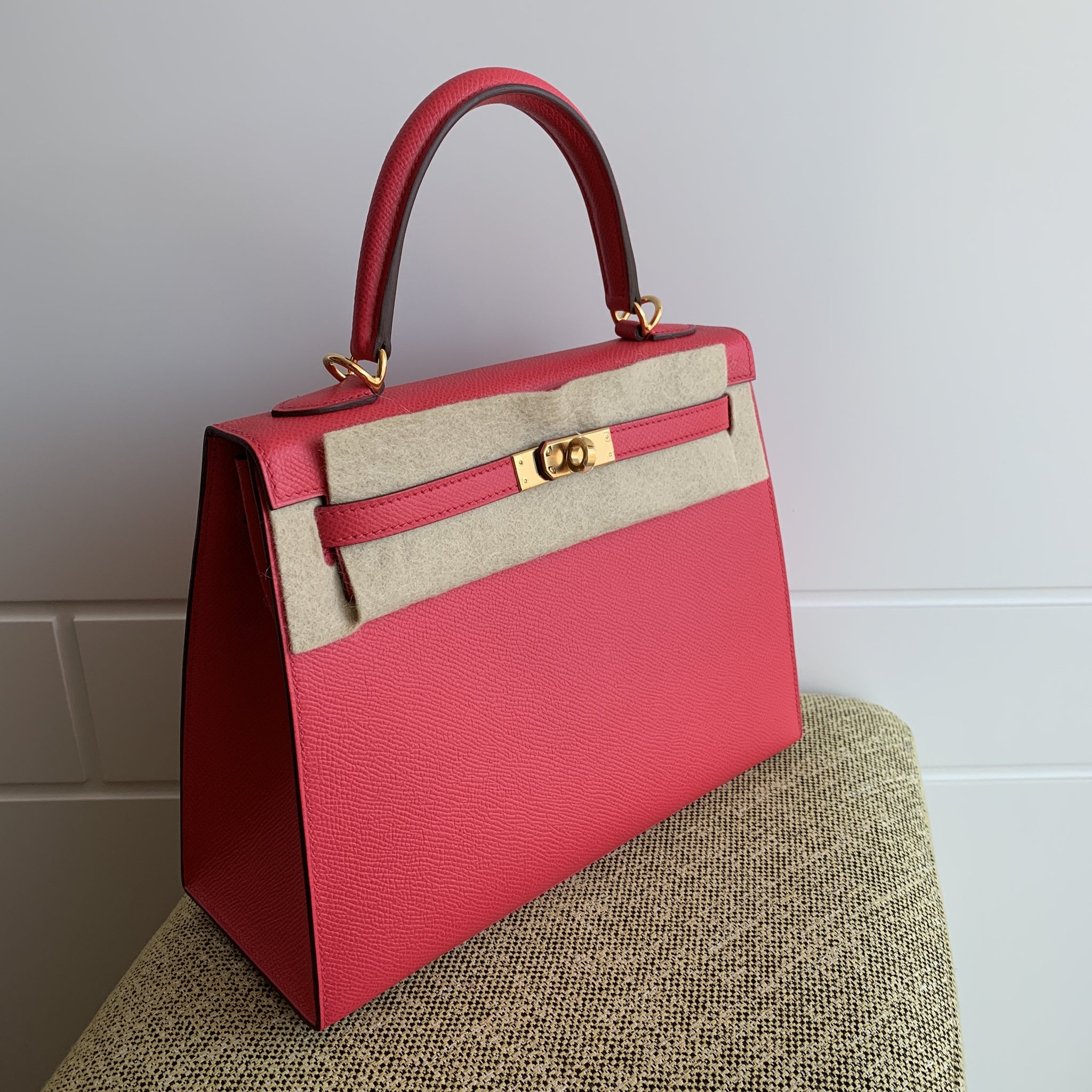 Hermes Kelly 25 Rose Extreme Epsom With 