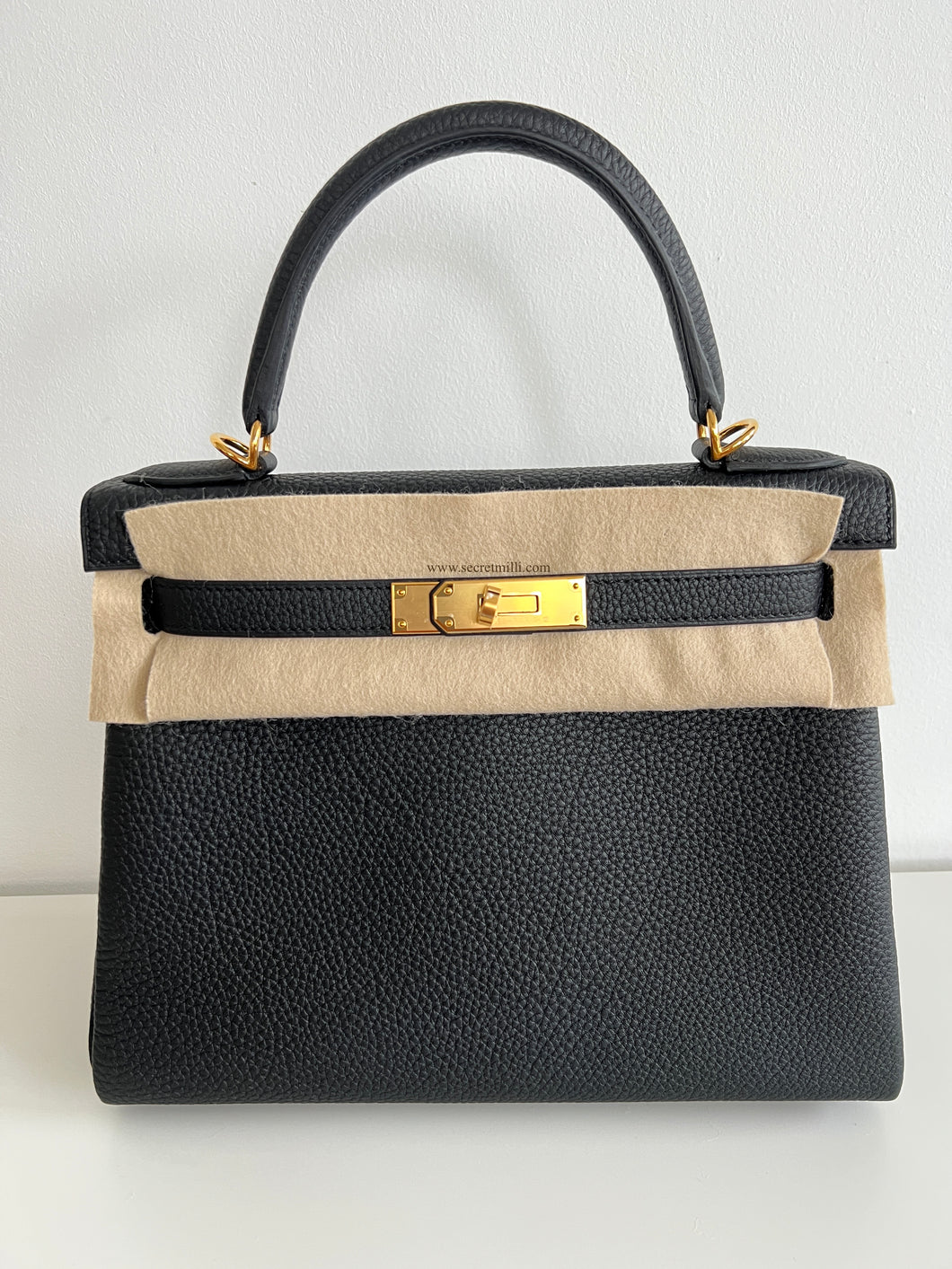 kelly 28 black togo