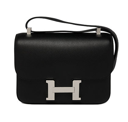 hermes constance black silver