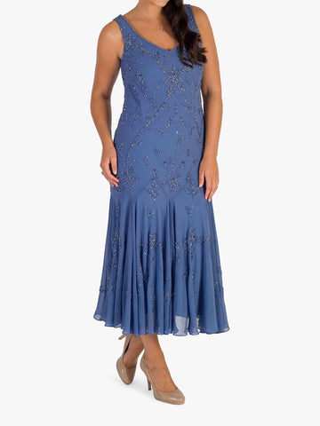 Chesca Iris Beaded Dress, Blue