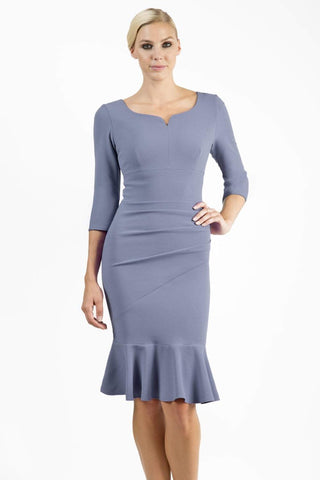 Howden 3/4 Sleeve Dress in stone blue 