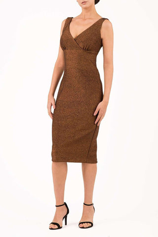 Mika Metallic Dress in copper