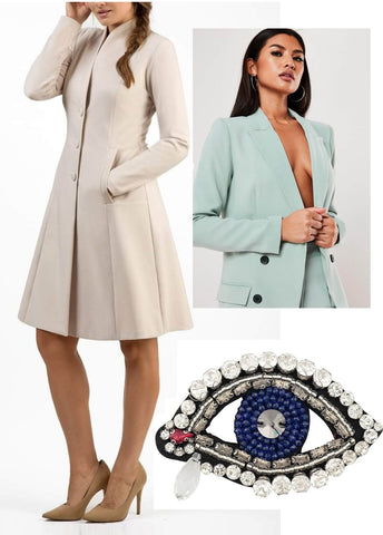 images of a coat a jacket and a brooch 