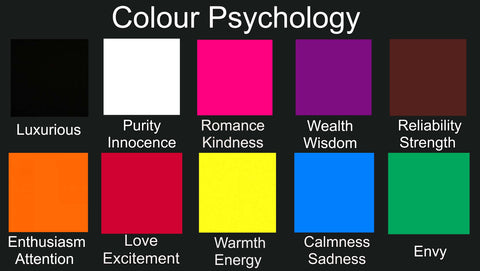 chart of colours with the effects they have on emotions 