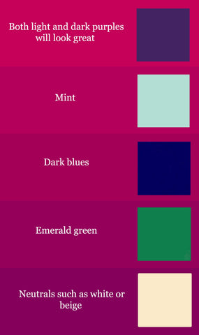 fuchsia colour chart of complimentary colours 