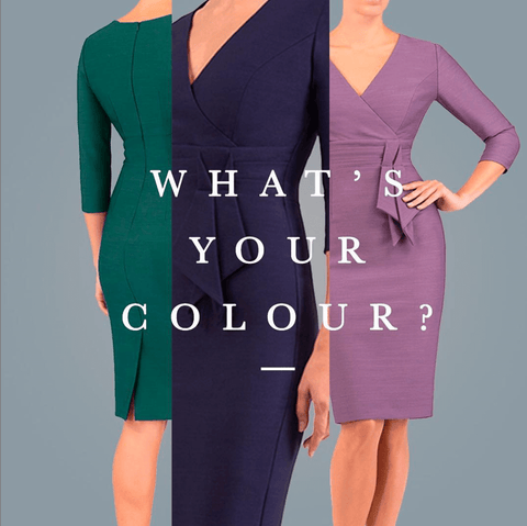 Image of Diva catwalk dresses with writing 'what is your colour?' 