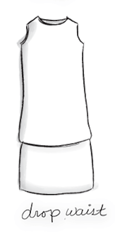 drawing of a drop waist dress