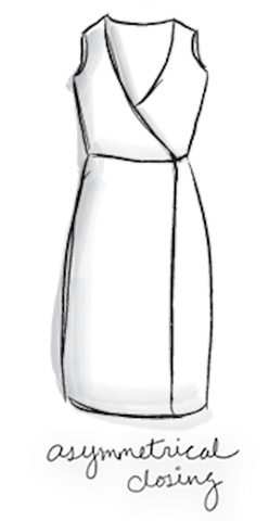 asymmetrical dress drawing