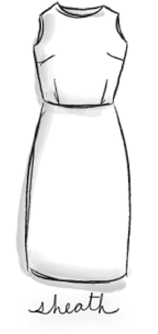 drawing of a sheath dress