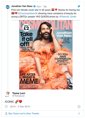 twitter reacts to January 2020 cosmo cover