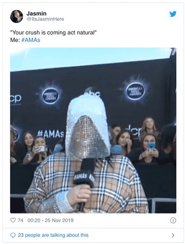 twitter reacts to Billie Eilish's American Music Awards Outfit 