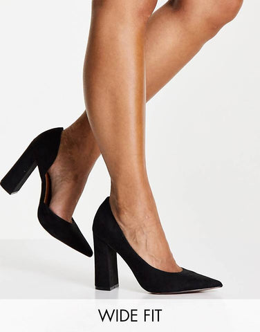 a close up of a models lower legs and feet modelling the d'orsay high heel range from ASOS.