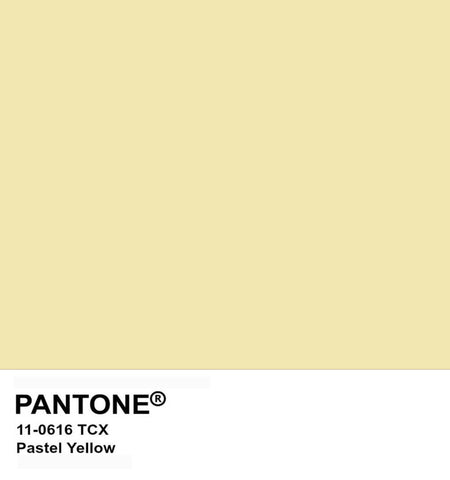 patone colour swatch with shade 'pastel yellow' displayed and text describing the colour.