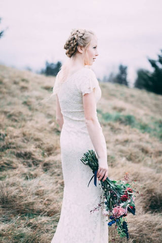 bride with braided hair